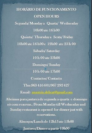 Open Hours at Anastacia Delicatesses in Vila Do Conde