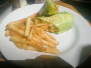 Vegetarian burrito at Aroma Isla in Isla Mujeres