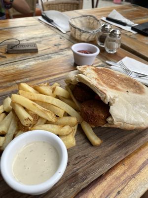 Falafel pita  at Aroma Isla in Isla Mujeres