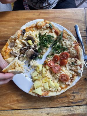 The 4 seasons of vivaldi Pizza  at Aroma Isla in Isla Mujeres