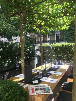 Breakfast on the private Terrace at La Suite West Hotel in West London