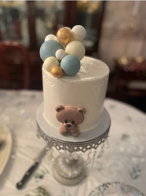 Vegan baby shower cake  at Alt Eats in Ho-ho-kus