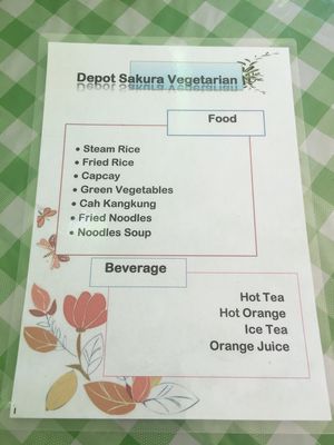 new menu (8/2017) at Depot Sakura Vegetarian in Manggis