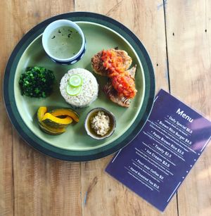 daily Special/ Lemon Rice Plate. at Uguisu Sabou in Kampot