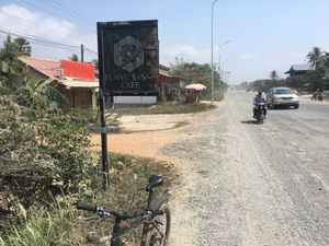 Sign to Uguisu Sabou at Uguisu Sabou in Kampot