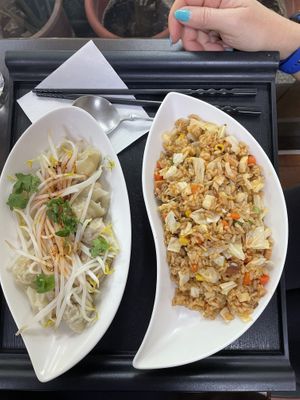 Thai spicy rice and spicy dumplings   at Guan Shi Yin Organic Lifestyle in Taichung