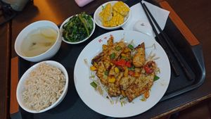 King oyster mushrooms business set for 170 TWD. at Guan Shi Yin Organic Lifestyle in Taichung