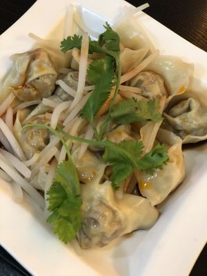 Spicy dumplings side dish - delicious! at Guan Shi Yin Organic Lifestyle in Taichung