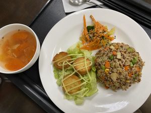 Veg-scallops rice (with quinoa and veggies) at Guan Shi Yin Organic Lifestyle in Taichung