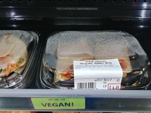 They have vegan Hummus wraps or Tofurk'y wraps in their Grab & Go cooler. at Choices Natural Market in Loves Park