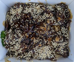 teriyaki beef with noodles at Uncle Tsang's Kitchen - Food Trailer in Portland