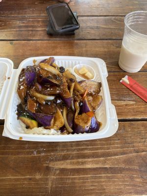 Black bean eggplant, enough for 2 full meals  at Uncle Tsang's Kitchen - Food Trailer in Portland