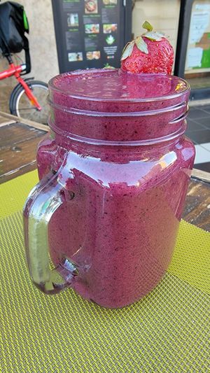 Strawberry fiels at Super Juice in Praia Da Rocha