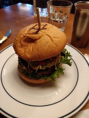 Vegan bean burger at Dognvill Bar and Burger in Stavanger