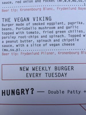 vegan burger  at Dognvill Bar and Burger in Stavanger