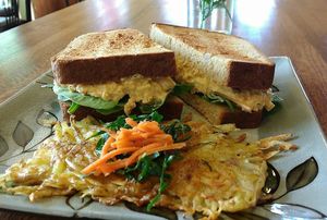 "chick pea of the sea" sandwich at Sweet Alchemy Bakery and Cafe in Essex Junction