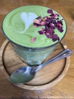 Rozen matcha   at Farm Girl Cafe in West London
