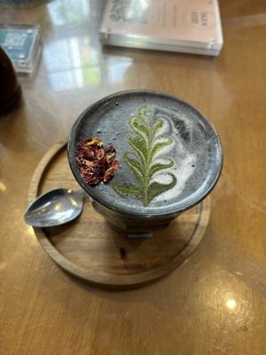 black matcha   at Farm Girl Cafe in West London