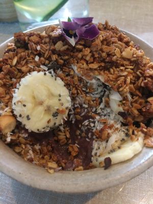 Açai bowl  at Farm Girl Cafe in West London