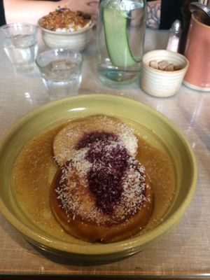 pancakes at Farm Girl Cafe in West London