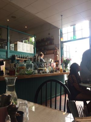inside at Farm Girl Cafe in West London