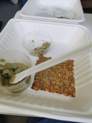 Hummus crackers at Glory Juice - Olympic Village in Vancouver