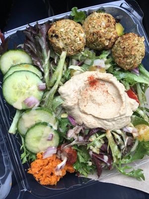 Falafel salad at Hippy Chick Hummus in Frederick