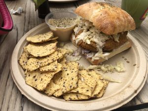 Chick’n sandwich at Hippy Chick Hummus in Frederick