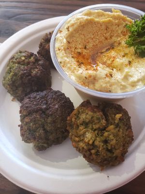 Falafel and lemon hummus at Hippy Chick Hummus in Frederick