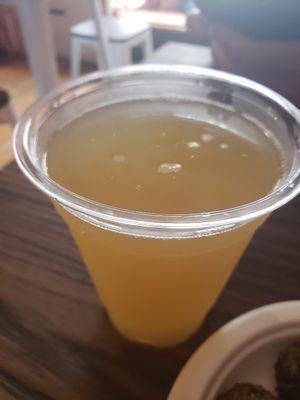 Lemon ginger kombucha at Hippy Chick Hummus in Frederick