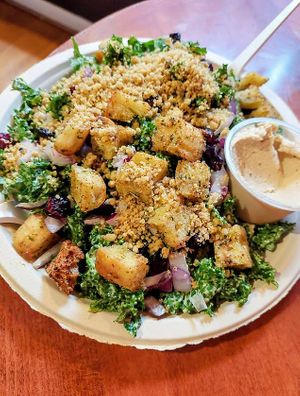 Kale Caesar, so filling! at Hippy Chick Hummus in Frederick