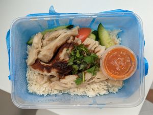Chicken Rice $4.20 (additional 20cents for takeaway) 😋 filling! at Li Wei Vegetarian 笠维素食 in Northeast Singapore