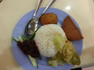 Nasi Lemak at Li Wei Vegetarian 笠维素食 in Northeast Singapore