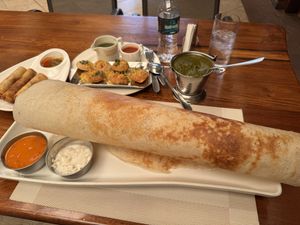 Plain dosa with red lentil  & coconut cream dip  at Veg-delight in Lilongwe
