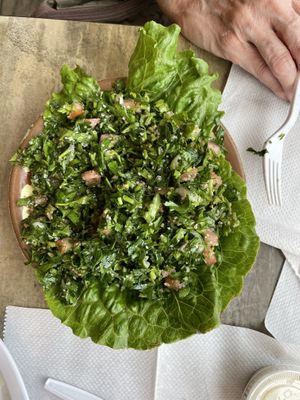 Tabouli mostly  parsley   at Pita Restaurant in Rochester