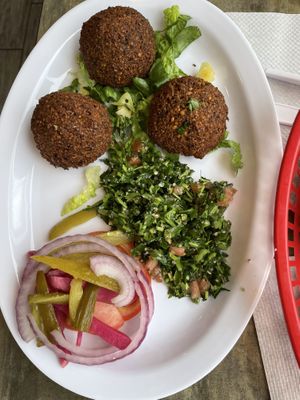 Falafel, fryer not fried with meat confirmed 2022  at Pita Restaurant in Rochester