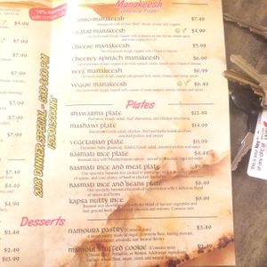 Menu 3 2020 at Pita Restaurant in Rochester