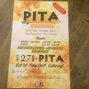 Menu1 2020 at Pita Restaurant in Rochester