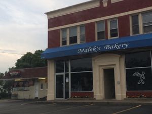 outside  at Malek's Brighton Bakery in Rochester
