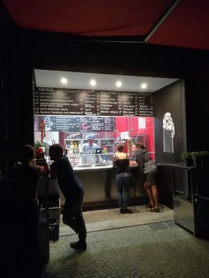 Backbord Vegan at night. at Backbord Vegan in Berlin