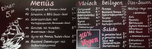 vegan menu at Backbord Vegan in Berlin