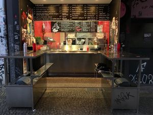 Outdoor tables only at Backbord Vegan in Berlin