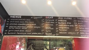 menu at Backbord Vegan in Berlin