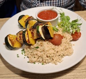 Vegetable kebabs at The Monkey House in Lymington