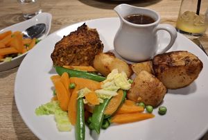 Vegan nut roast at The Monkey House in Lymington
