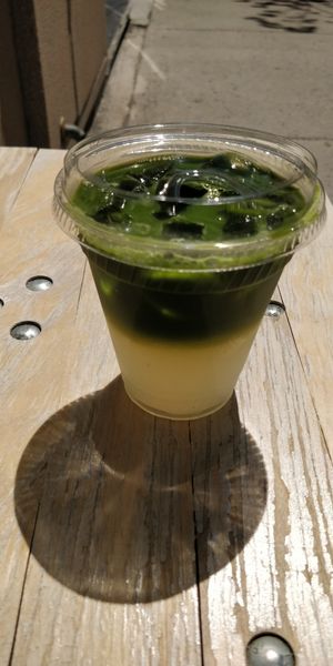 Matcha lemonade at Leaves House | in Montreal