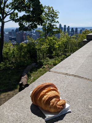 Croissant carried up to mount royal at Leaves House | in Montreal