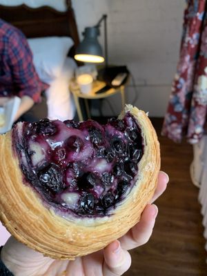 Vegan blueberry danish  at Leaves House | in Montreal