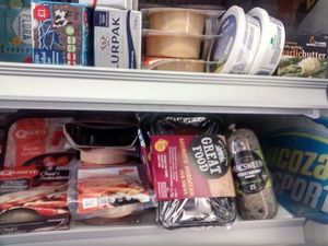 Cold foods (non-vegan foods mixed in) at William Shearer in Orkney Islands