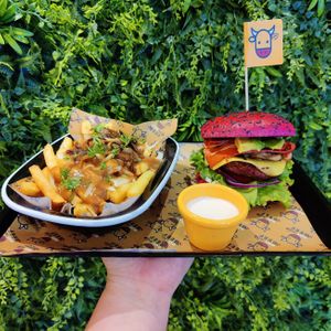 Freedom Burger and Poutine Fries at Got No Beef in Cardiff